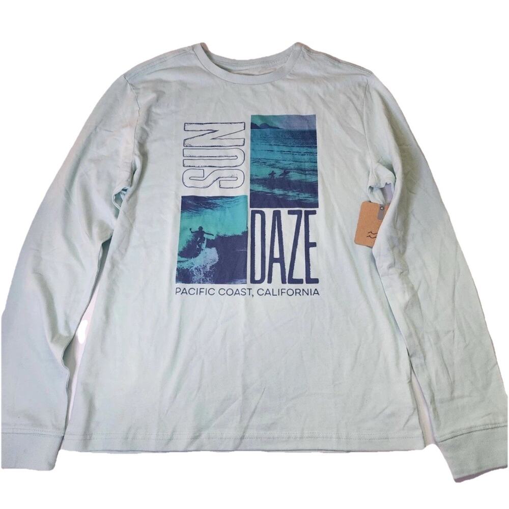 Bixby Nomad Boys Blue Pacific Coast Graphic Print Long Sleeve Beach Sun XL